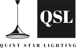 A black and white image of a lamp with the words " qst star light ".